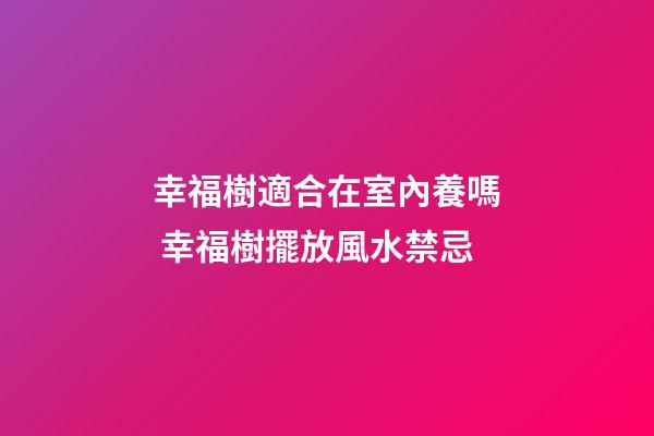 幸福樹適合在室內養嗎 幸福樹擺放風水禁忌